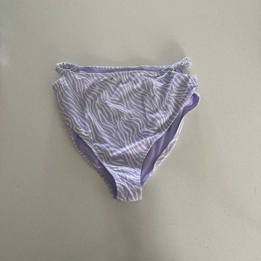 California Waves Bikini Bottoms - Lavender Zebra Print (Size L)
